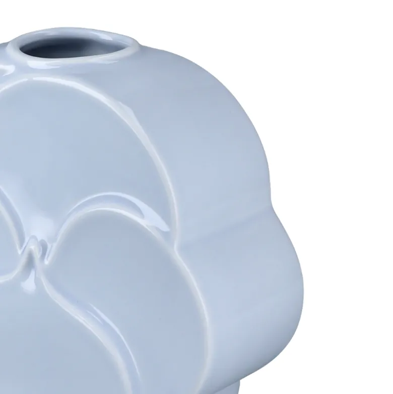 Lyngby Porcelæn Flower stedmoderblomst vase lyseblå H 17 cm