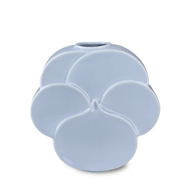 Lyngby Porcelæn Flower stedmoderblomst vase lyseblå H 17 cm