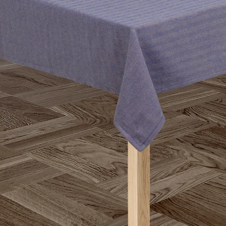Lyngby Porcelæn Herringbone dug blå 150x320 cm