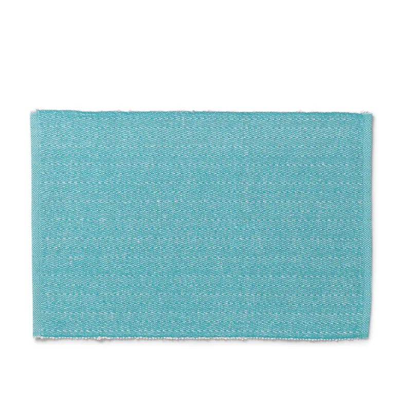 Lyngby Porcelæn Herringbone dækkeserviet turkis 43x30 cm