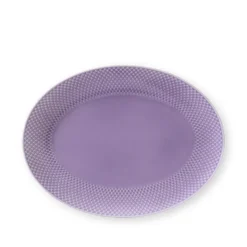Lyngby Porcelæn Rhombe Color fad lilla 35 cm