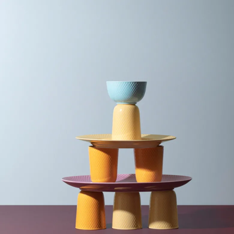 Lyngby Porcelæn Rhombe Color Krus Sand 33 cl