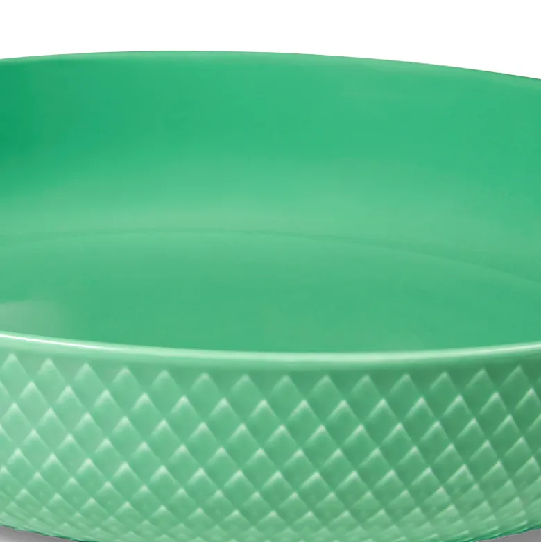 Lyngby Porcelæn Rhombe Color serveringsskål Ø 28 cm grøn