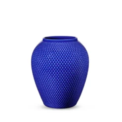 Lyngby Porcelæn Rhombe Color vase mørk blå H 16,5 cm