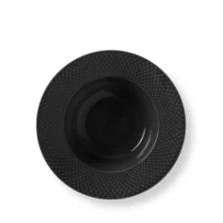 Lyngby Porcelæn Rhombe Earth dyb tallerken slate Ø 24,5 cm