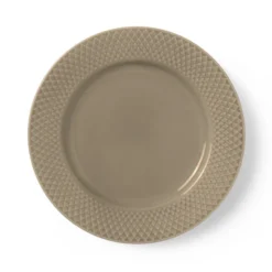 Lyngby Porcelæn Rhombe Earth frokosttallerken 23 cm clay
