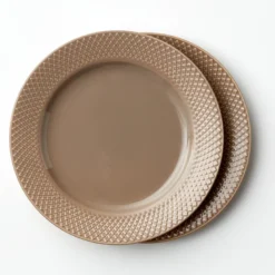 Lyngby Porcelæn Rhombe Earth frokosttallerken clay 2 stk. Ø 23 cm