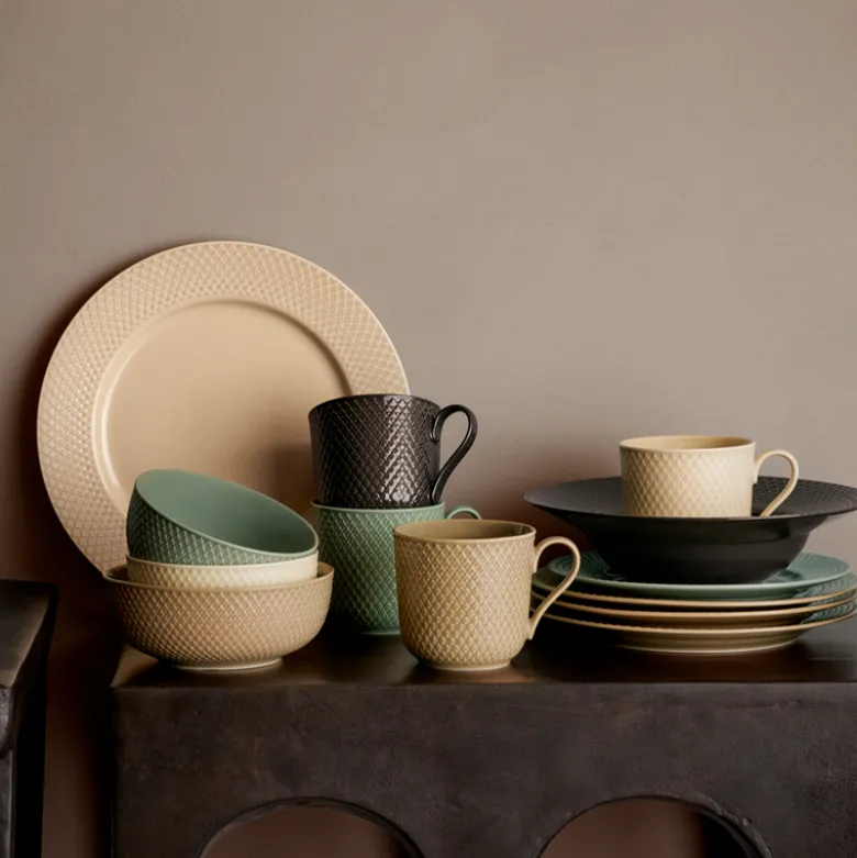 Lyngby Porcelæn Rhombe Earth krus med hank 39 cl marble