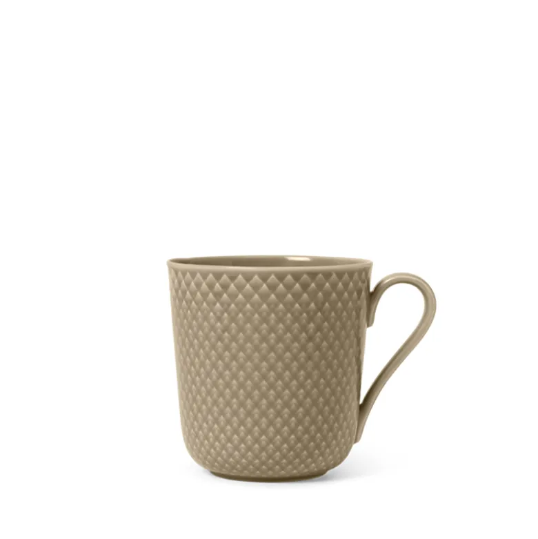 Lyngby Porcelæn Rhombe Earth krus med hank 39 cl clay