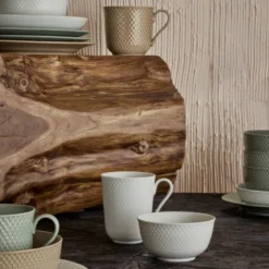 Lyngby Porcelæn Rhombe Earth krus med hank 39 cl clay