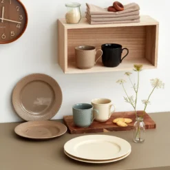 Lyngby Porcelæn Rhombe Earth middagstallerken marble 2 stk. Ø 27 cm