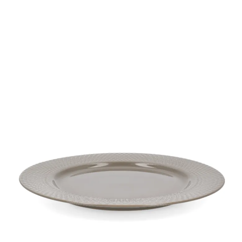 Lyngby Porcelæn Rhombe Earth middagstallerken clay Ø 27 cm