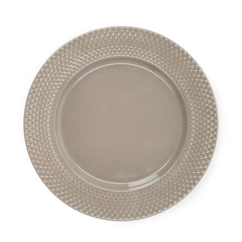 Lyngby Porcelæn Rhombe Earth middagstallerken clay Ø 27 cm