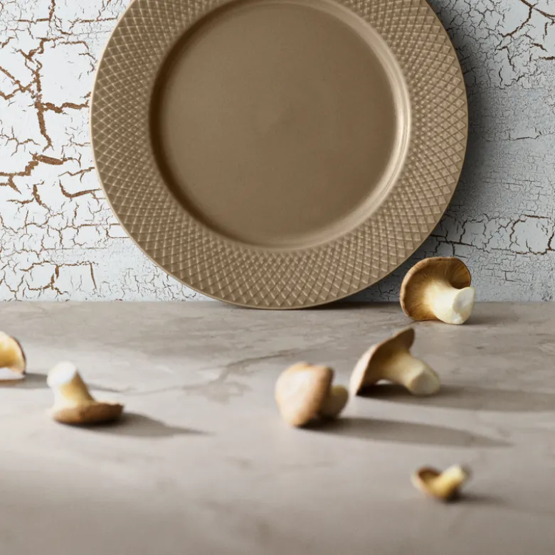 Lyngby Porcelæn Rhombe Earth middagstallerken clay Ø 27 cm