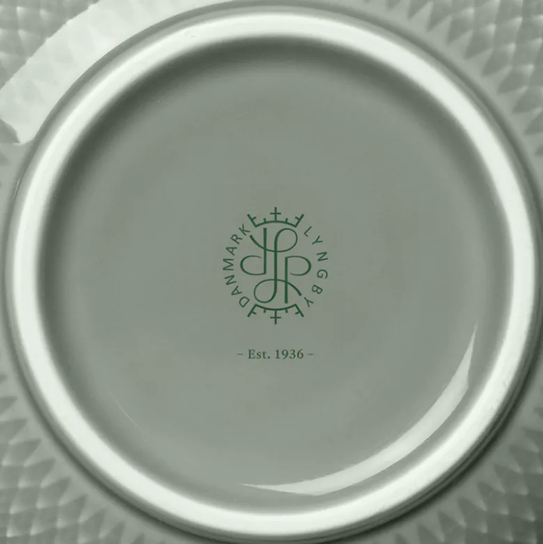Lyngby Porcelæn Rhombe Earth skål moss Ø 13 cm