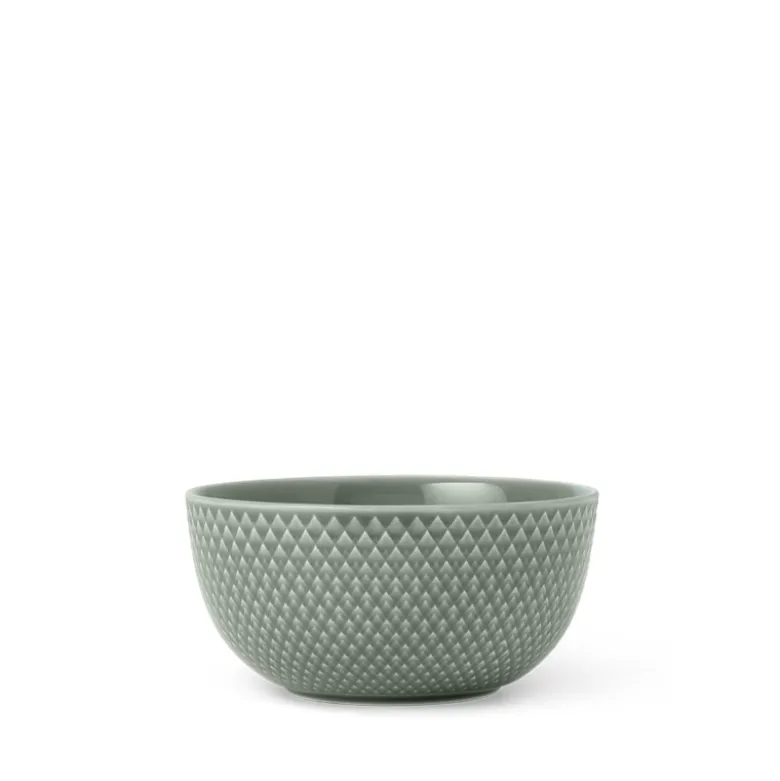 Lyngby Porcelæn Rhombe Earth skål moss Ø 13 cm