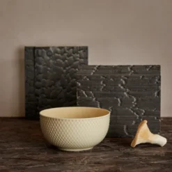 Lyngby Porcelæn Rhombe Earth skål marble Ø 13 cm