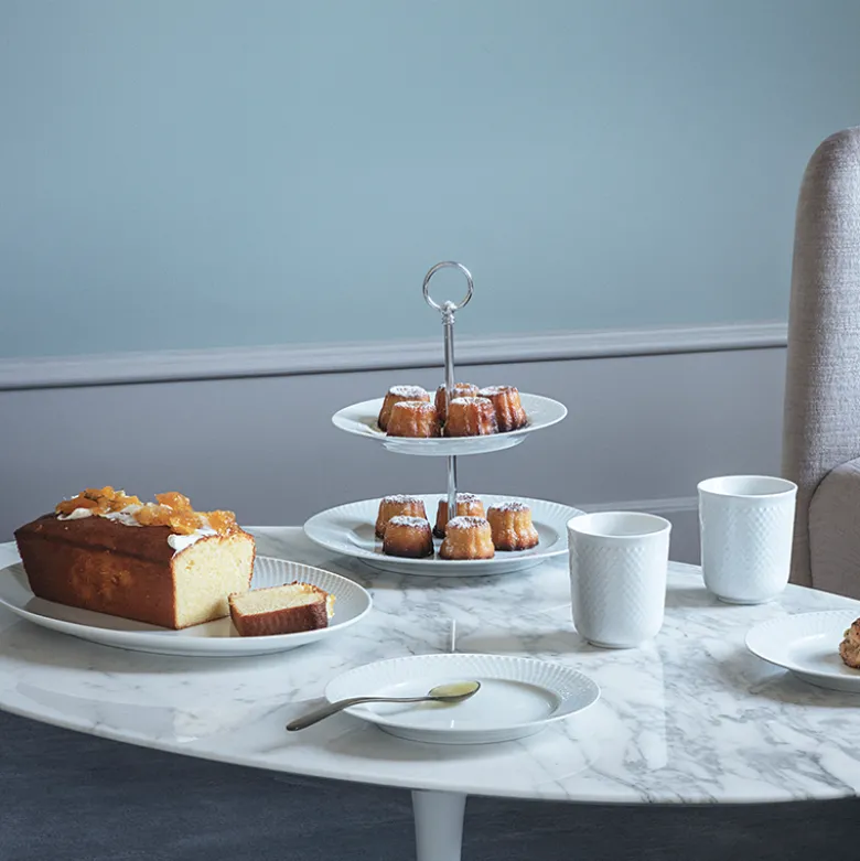 Lyngby Porcelæn Rhombe etagere hvid 27 cm