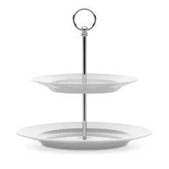 Lyngby Porcelæn Rhombe etagere hvid 27 cm