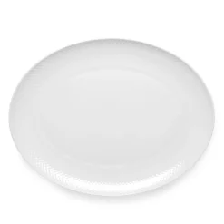 Lyngby Porcelæn Rhombe fad hvid 42 cm