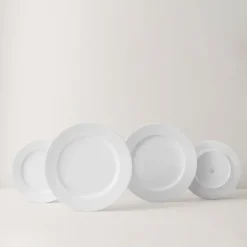 Lyngby Porcelæn Rhombe flad tallerken hvid 27 cm