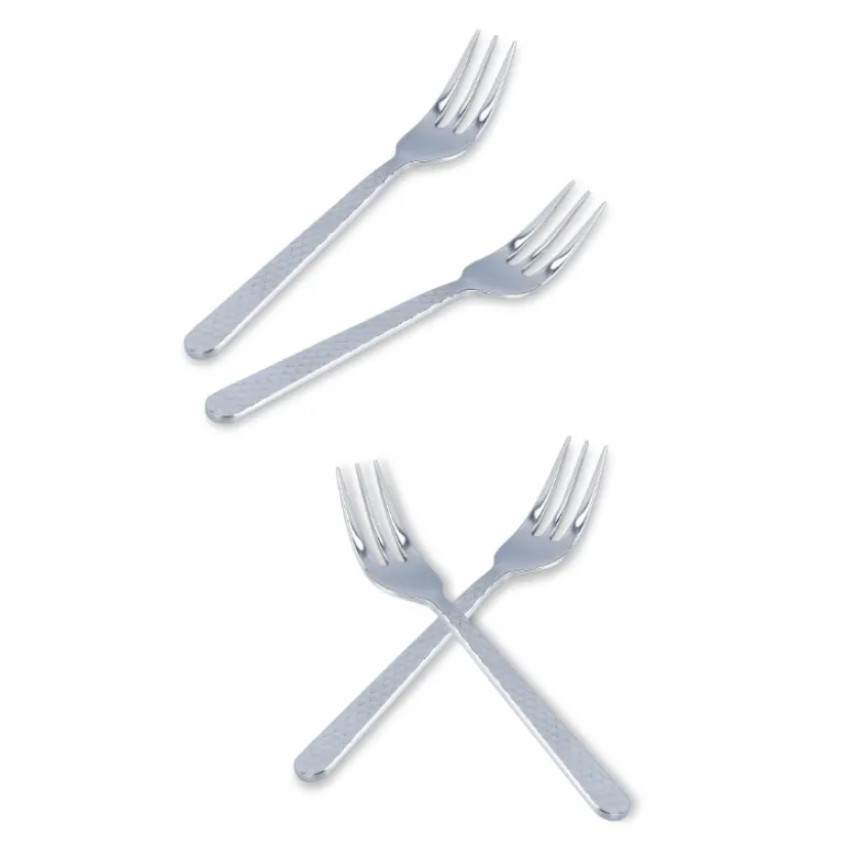 Lyngby Porcelæn Rhombe kagegaffel stål 4 stk.