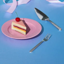 Lyngby Porcelæn Rhombe kagegaffel stål 4 stk.