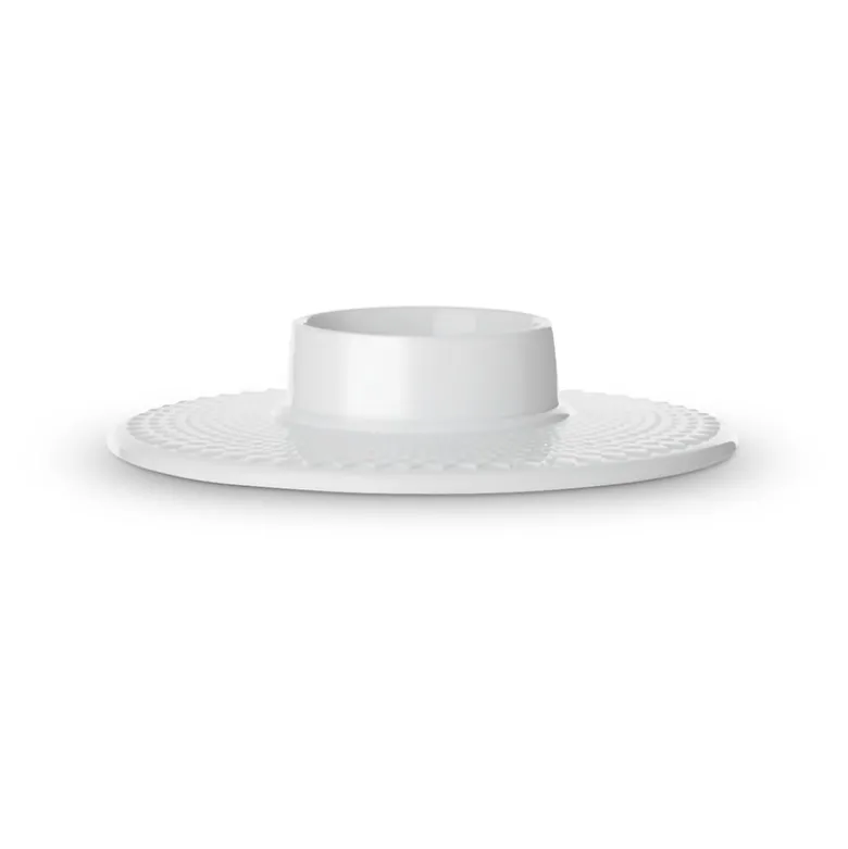Lyngby Porcelæn Rhombe lysestage hvid 15 cm
