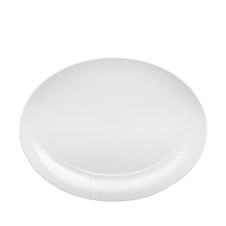 Lyngby Porcelæn Rhombe serveringsfad hvid 35 cm