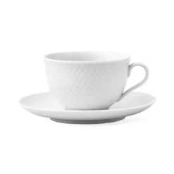 Lyngby Porcelæn Rhombe tekop hvid 24 cl