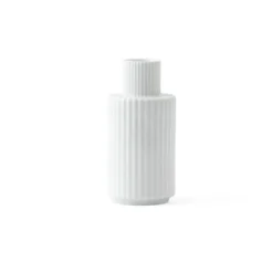 Lyngby Porcelæn Riflet kronelysestage hvid 11 cm
