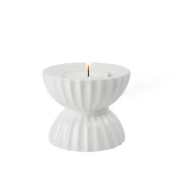 Lyngby Porcelæn Tura fyrfadsstage hvid Ø 8 cm