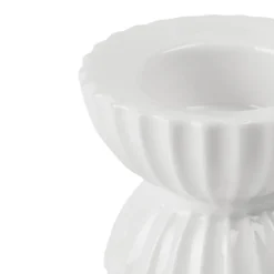 Lyngby Porcelæn Tura fyrfadsstage hvid Ø 8 cm
