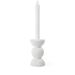 Lyngby Porcelæn Tura kronelysestage hvid H 14 cm.