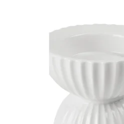 Lyngby Porcelæn Tura lysstage bloklys hvid Ø 15,5 cm