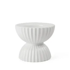 Lyngby Porcelæn Tura lysstage bloklys hvid Ø 15,5 cm