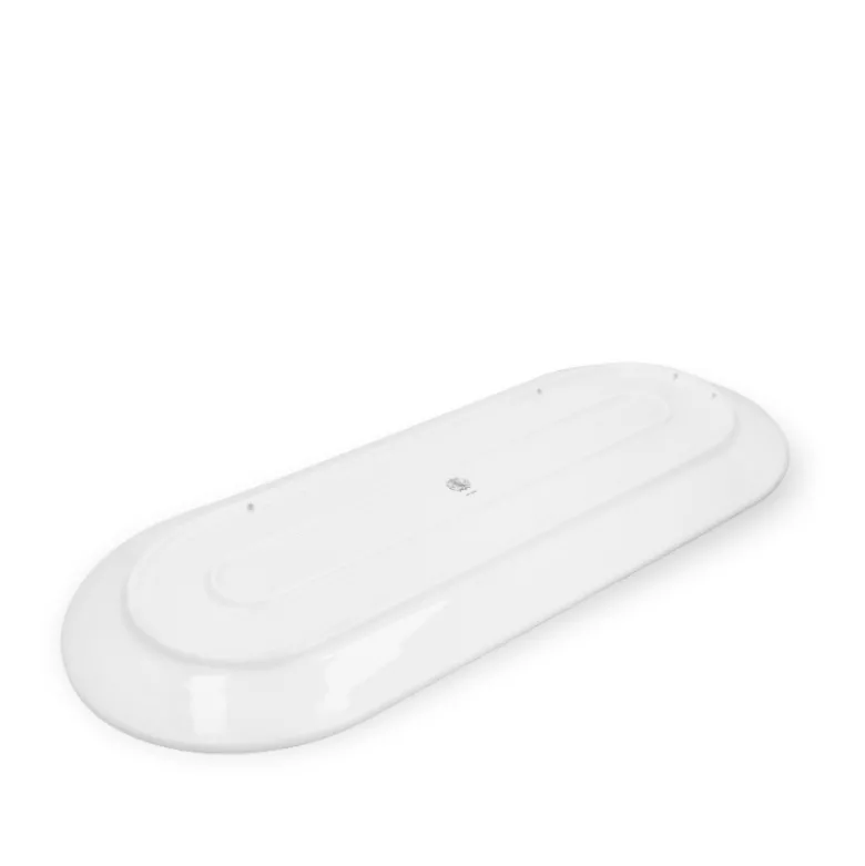 Lyngby Porcelæn Tura ovalt serveringsfad hvid 48x20 cm