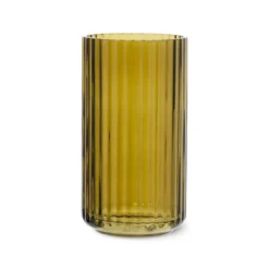 Lyngby Porcelæn vase glas olivengrøn H 20,5 cm
