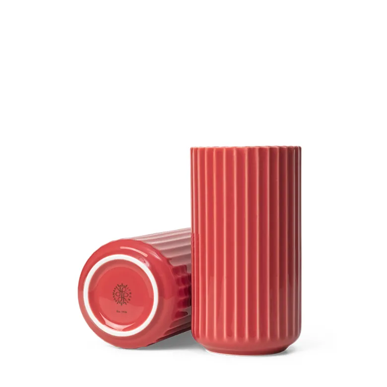 Lyngby Porcelæn vase rød H 15,5 cm