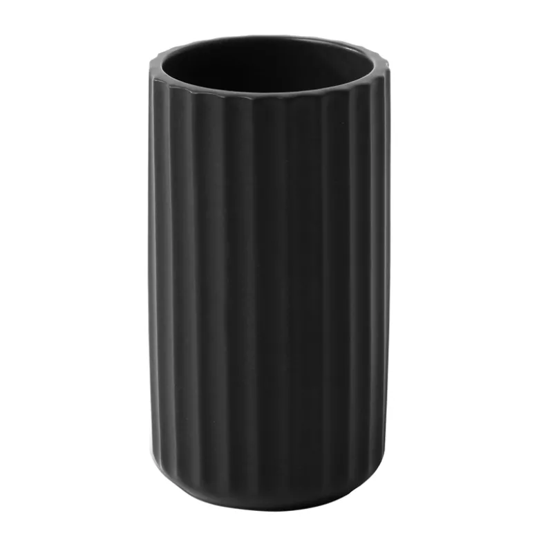 Lyngby vase mat sort H9 cm
