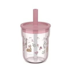 Mepal Mio Fairy Garden børneglas med sugerør rosa 250 ml
