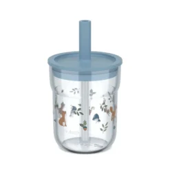 Mepal Mio Forest Friends børneglas med sugerør blå 250 ml