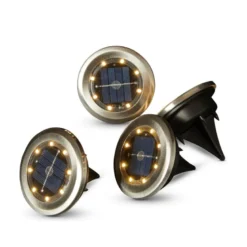 Mini solcelle jordspot med spyd 4 stk. Ø 7 cm