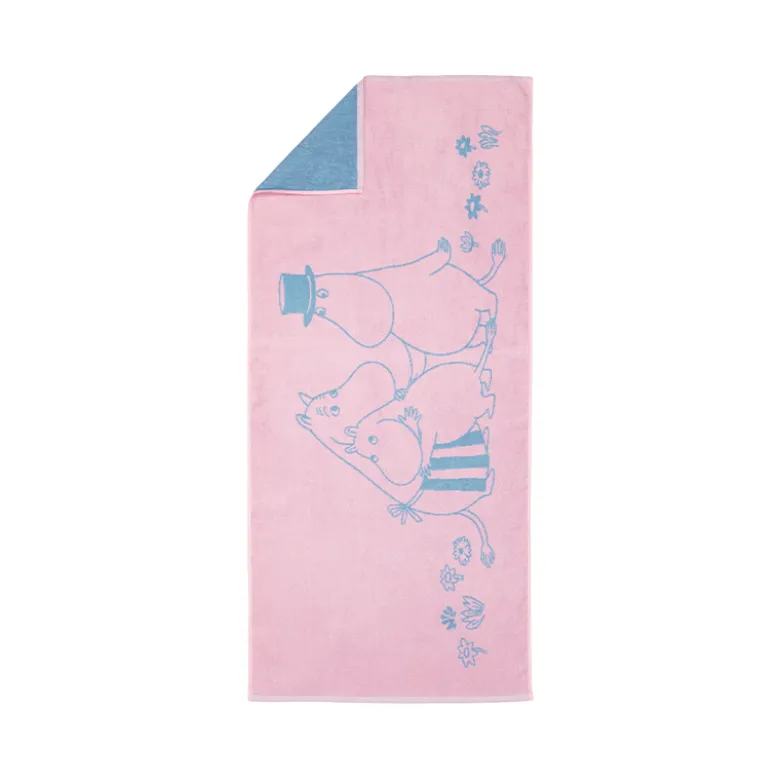 Moomin Arabia Familietid håndklæde lyserød 70x140 cm