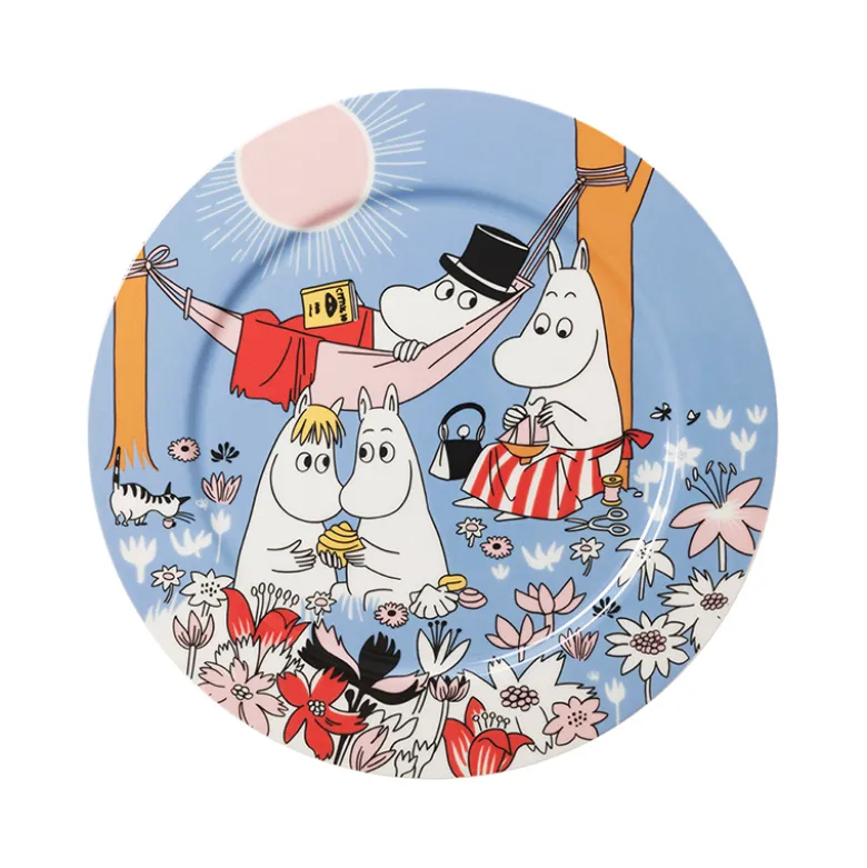 Moomin Arabia Familietid serveringsfad lyseblå Ø 30 cm