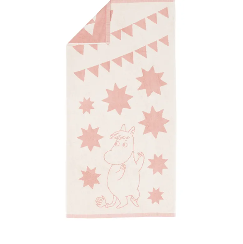 Moomin Arabia håndklæde stjerner pink 70x140 cm