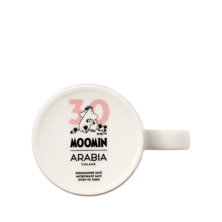 Moomin Arabia Kærlighed 30 års jubilæums krus lyserød 30 cl