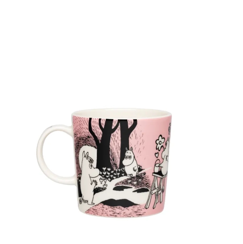 Moomin Arabia Kærlighed 30 års jubilæums krus lyserød 30 cl