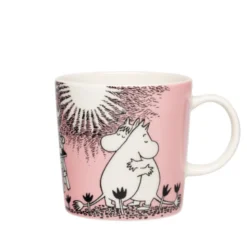 Moomin Arabia Kærlighed 30 års jubilæums krus lyserød 30 cl + gaveæske