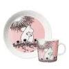 Moomin Arabia Kærlighed 30 års jubilæums sæt krus og tallerken lyserød